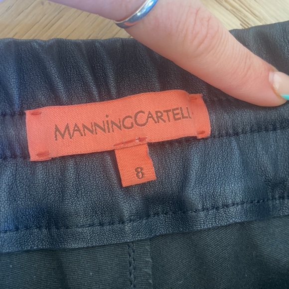 Manning Cartell Leather Drawstring Joggers - Cargo Pants black - USA size 4 - Picture 6 of 6
